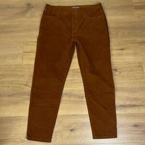 Garnet Hill | Cinnamon brown high rise cords Women’s size 16 tapered stretch